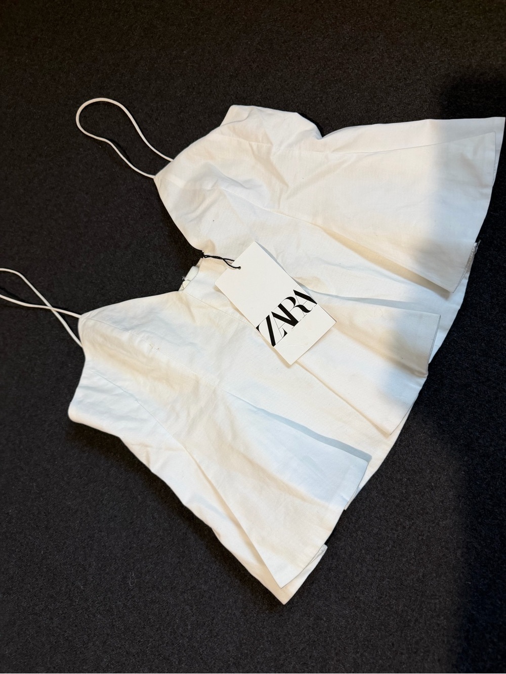 Zara White Peplum Cami with Adjustable Straps